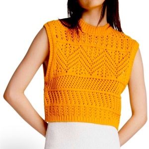 NWT Rag & Bone Renee Cotton Sleeveless Crew Deep Yellow - Marigold- Size medium